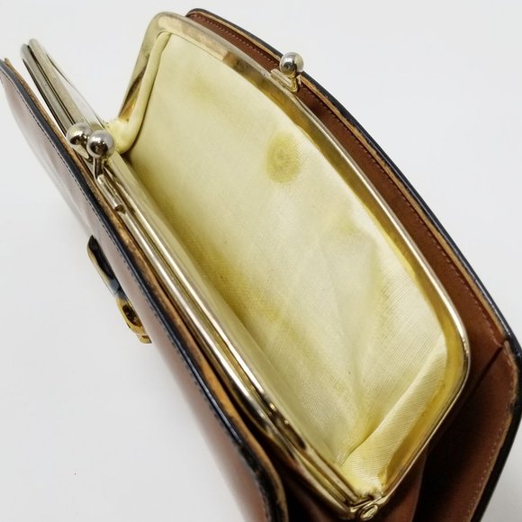 Vintage Baronet Brown Leather Wallet with Goldtone Fleur De Lis Symbol | Wallets - Picture 3 of 10